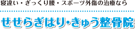 【十勝･帯広】整体･マッサージ師も通う「せせらぎはり･きゅう整骨院」：ホーム